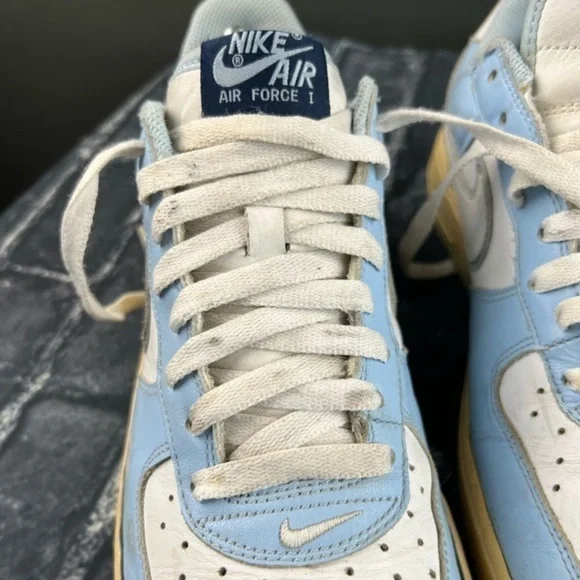 Vintage NIKE Air Force 1 Low Baby Sky Blue & White on Gum & Green - Picture 8 of 15